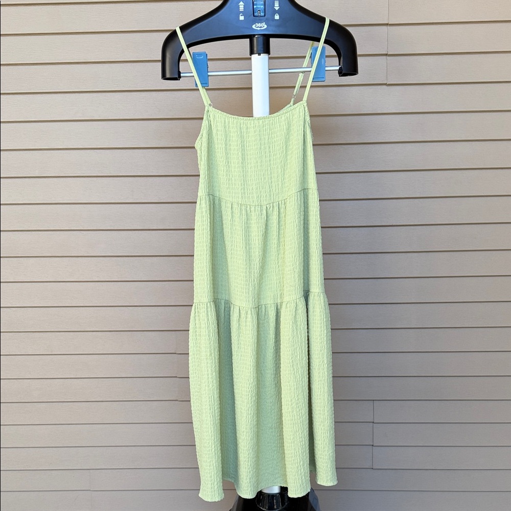 Altar'd State Light Green Tiered Midi Dress